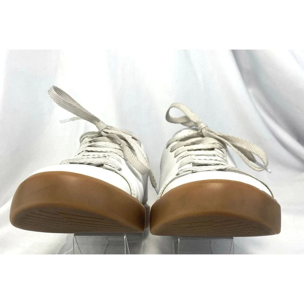 Everlane Releather White Gum Sole Sneaker Heel Toe 25.5 cm M 7 W 8-8.5? FLAW